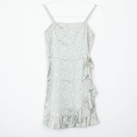 Hollister Dresses & Skirts - Hollister Satin Floral Faux Wrap Dress Womens Size XS NWT